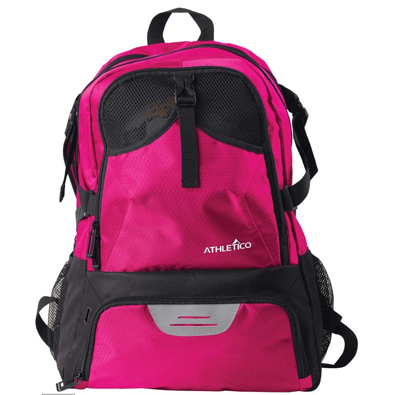 Athletico National Soccer Bag - Backpack for Soccer, Basketball & Football Includes Separate Cleat and Ball Holder (Pink) - Image 1
